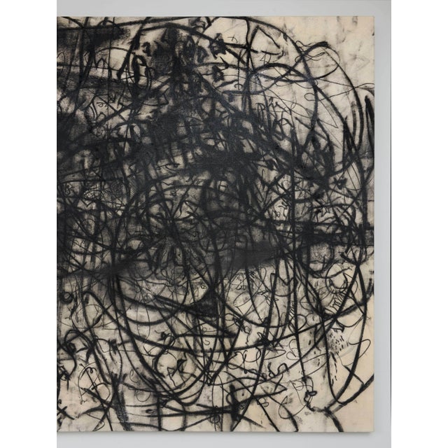 Monica Perez "Yes" Original Charcoal on Canvas 2023 For Sale - Image 4 of 11