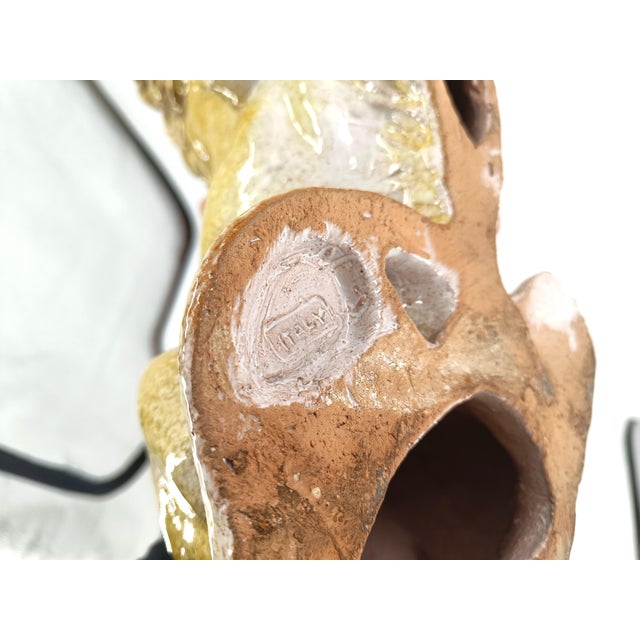 Italian Glazed Terracotta Lion Sculpture, 1960s For Sale - Image 9 of 10