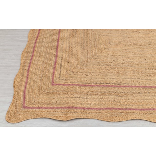 Not Yet Made - Made To Order Pink Natural Jute Wave Scallop Rug 3x5 Ft. For Sale - Image 5 of 12