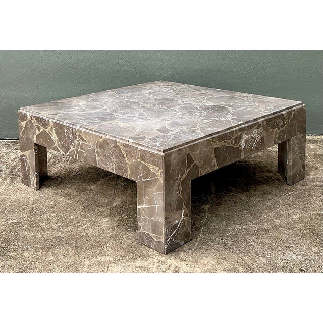 Vintage Boho Emperador Marble Coffee Table For Sale - Image 12 of 12
