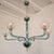Mid-Century Modern petrol blue and clear-gold Murano glass chandelier Venini style, Italy 1980s The neoclassical style...