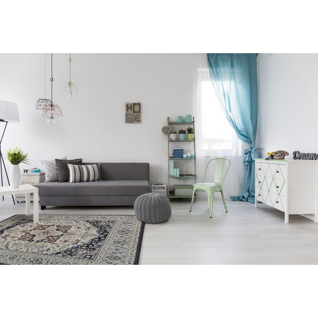 6x9 New Traditional Beige Persian Heriz Design Contemporary Wool Carpet Rug For Sale - Image 4 of 7