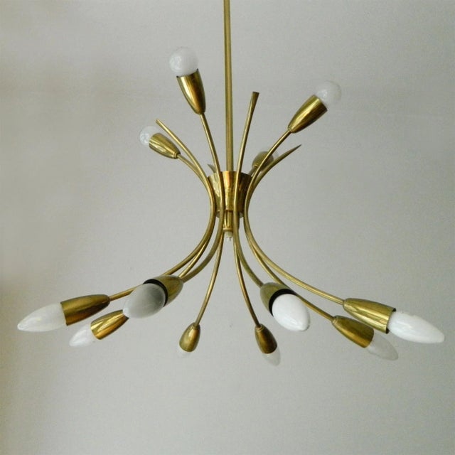 Mid-Century Modern 12-Light Ceiling Lamp by Rupert Nikoll, 1960s For Sale - Image 3 of 8