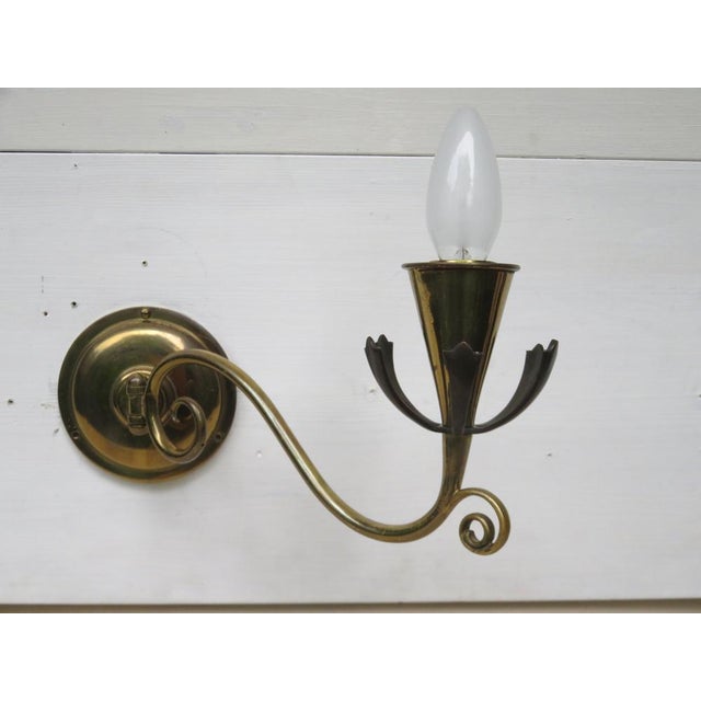 Vintage Wall Lamp in Brass, 1950s For Sale - Image 9 of 18