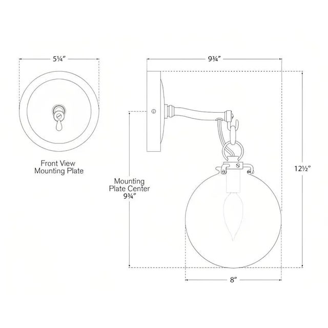 Visual Comfort Thomas O'Brien for Visual Comfort Signature Katie Small Globe Sconce in Polished Nickel with White Glass For Sale - Image 4 of 4