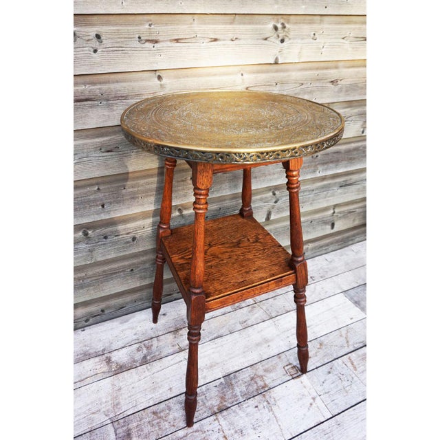 Oriental Copper Gold Topped Side Table, 1930s For Sale - Image 13 of 13