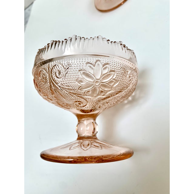 Vintage French Country Pink Champagne Coupe Glasses - Set of Four For Sale - Image 4 of 8