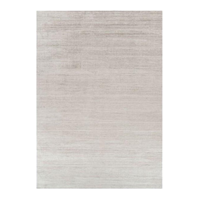 Rug & Kilim’s Oversized Textural Rug in Solid Taupe and White Tones and Striae - 12x17 For Sale