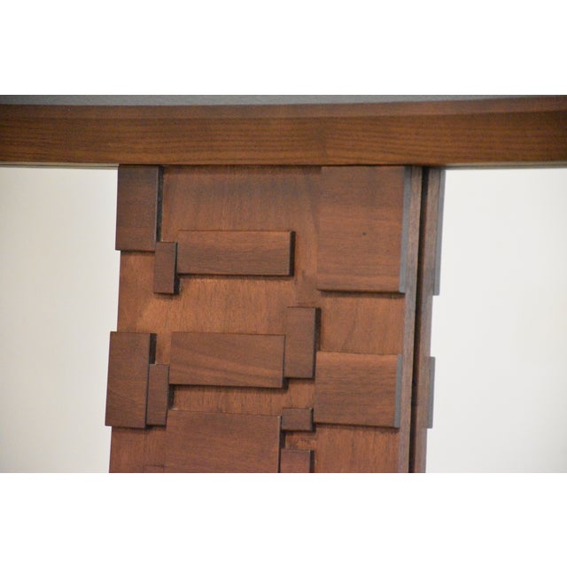 1970s Brutalist MCM Walnut Mirror For Sale In Boston - Image 6 of 7