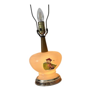 Vintage Jack Jill Milk Glass Nursery Rhyme Table Lamp Night Light For Sale