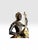Metal Late 20th Century Art Deco Bronze Statue Lamp With Gold-Tone Shade For Sale - Image 7 of 12