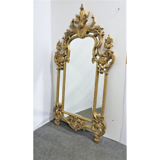 Early 1900's High Quality gilt carved wood Italian Mirror, multi sectioned mirror, frame intricately carved with scrolls...