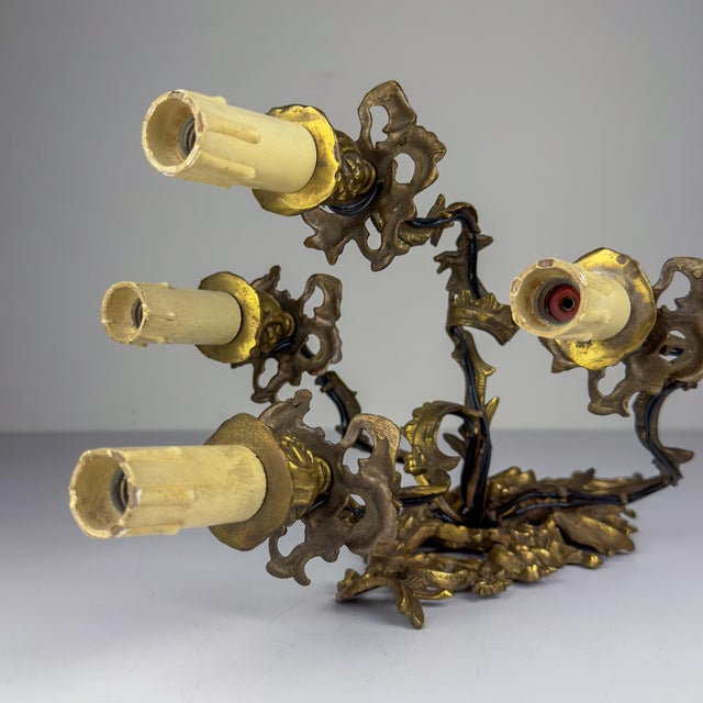 Vintage Italian Bronze Wall Sconce, Italy, 1930s For Sale - Image 12 of 18