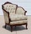 Antique French Louis XV Style Bergère Armchair – Hand-Carved Mahogany, Tufted Floral Upholstery, C. Late 19th Century For Sale - Image 4 of 18
