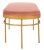 Modern Oval Bench in Dusty Rose & Gold For Sale - Image 3 of 8