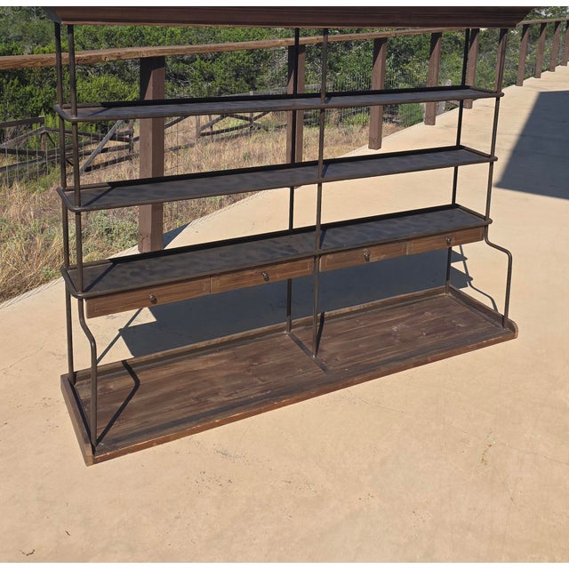 Mercantile Iron and Wood Display Rack With Drawers For Sale - Image 4 of 17
