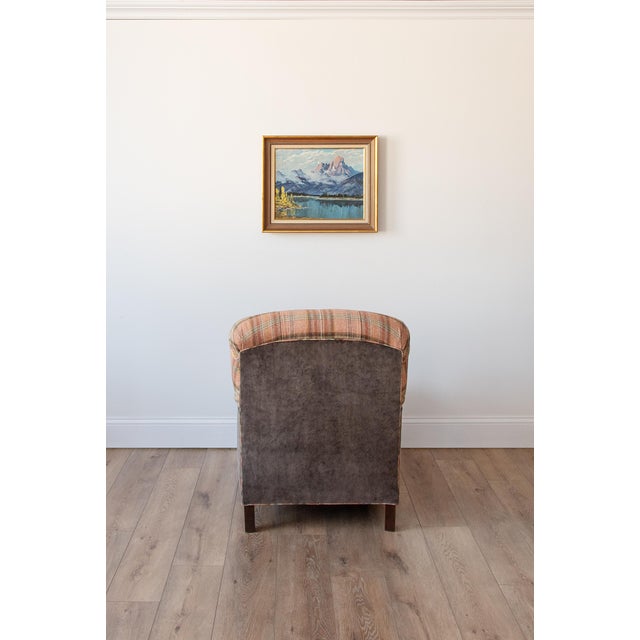 Custom English Roll-Arm Club Chair — Cowtan & Tout Plaid For Sale - Image 4 of 4