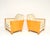 Mid-Century Modern Art Deco Swedish Leather and Satin Birch Chairs, 1930s, Set of 2 For Sale - Image 3 of 16
