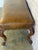 Antique French Louis XV Bench, Hand-Carved Wood & Brown Leather For Sale - Image 10 of 14