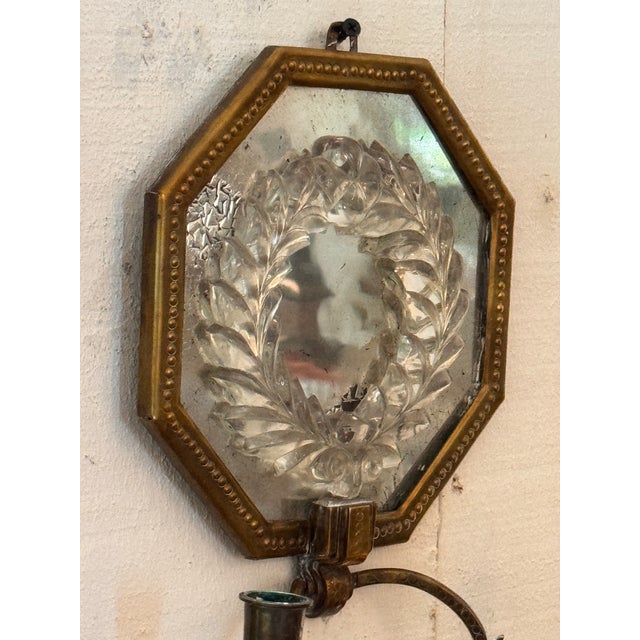 19th Century Pair of 19th Century French Mirrored Sconces For Sale - Image 5 of 7
