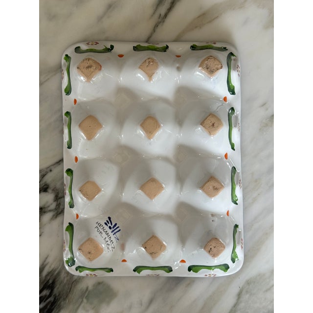 Late 20th Century Hand Made in Mexico Vintage Ceramic Clay Pottery Egg Plate For Sale - Image 5 of 16