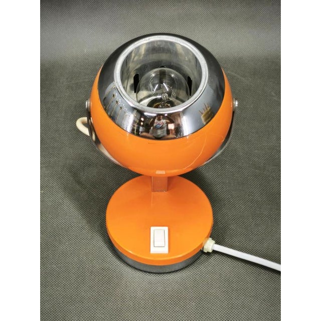 Metal Space Age Orange Eyeball Table Lamp by Goffredo Reggiani, Italy, 1970s For Sale - Image 7 of 10