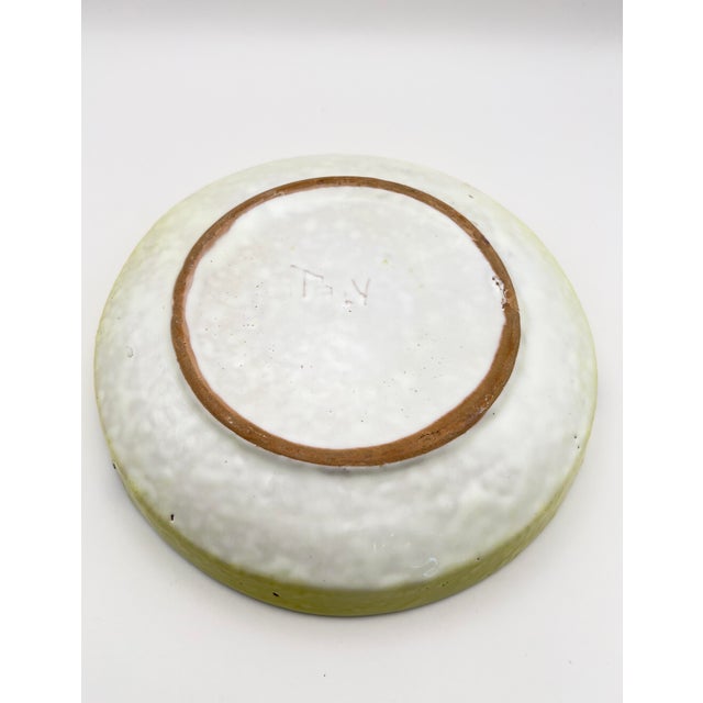 Mid-Century Modern 1960s Italian Pottery Fat Lava Tray With Sunburst Design For Sale - Image 3 of 6