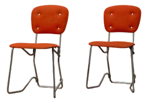 Set of Mid-Century Modern Padded Stacking Chairs by Armin Wirth for Aluflex, 1960s