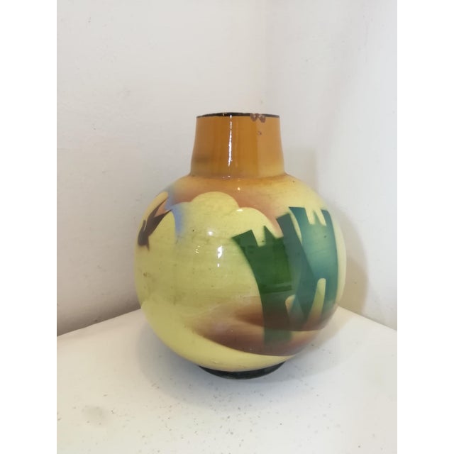 Mid-Century Modern Futurist Airbrushed Vase from Civita Castellena, Italy, 1930s For Sale - Image 3 of 13