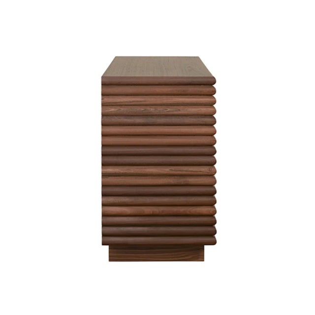 Worlds Away Matthew Izzo Home Nayla Walnut Two Drawer Side Table With Brass Drawer Pulls For Sale - Image 4 of 6