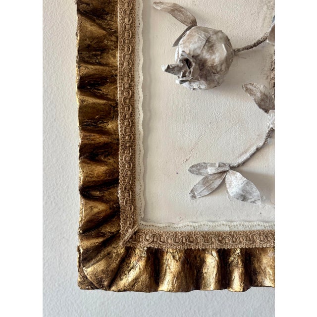 Paper Paper Mache Framed Pomegranates Wall Hanging For Sale - Image 7 of 9