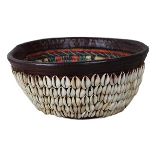 Vintage Hausa Bowl in Leather For Sale