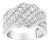 10K White Gold 3.00 Cttw Diamond Multi Row Cluster Band Ring (I-J Color, I3 Clarity) - Size 8 For Sale