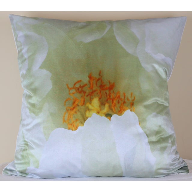White Tree Peony Bloom in Rodin Museum Garden Paris Photo Pillow For Sale - Image 13 of 13