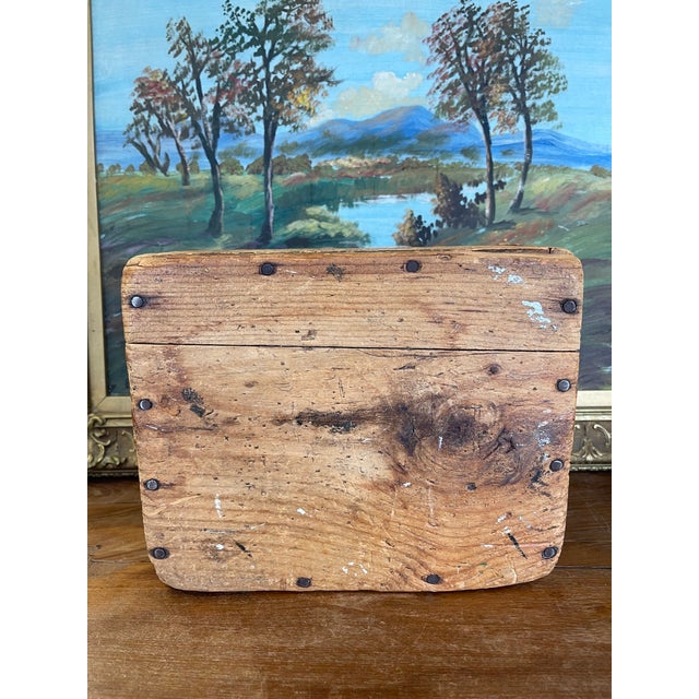 Early 20th Century Handcrafted Primitive Dovetail Wooden Storage Box For Sale - Image 4 of 11