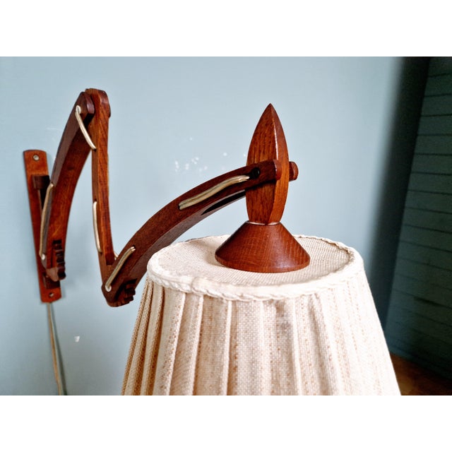 Scandinavian Teak Scissor Wall Light, 1960s For Sale - Image 6 of 16