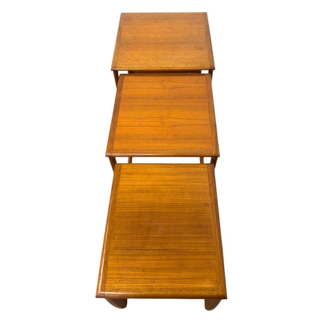 Mid-Century Modern Teak Nesting Tables | Vintage Danish Style Sculptural Side Tables (Set of 3). For Sale - Image 10 of 10