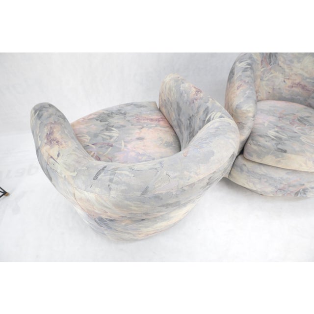 Pair Mid-Century Modern Milo Baughman Thayer Cogging Swivel Barrel Lounge Chairs For Sale - Image 18 of 18