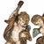 Pair of polychrome and gilded wooden torch-bearing putti - 19th century. Torch-bearing putti holding stylized torches; the...