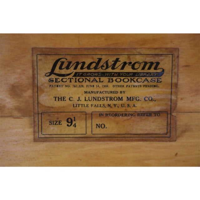 Lundstrom Arts & Crafts Oak 3 Stack Barrister Bookcase C1930 For Sale - Image 10 of 10