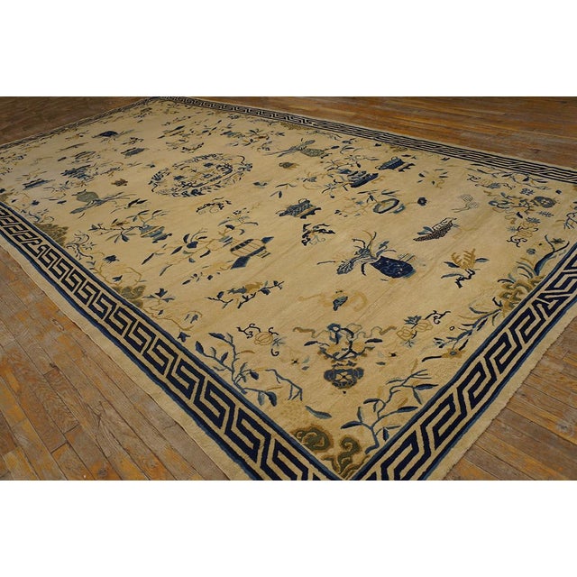 Antique Chinese Peking rug, size: 8' 1'' x 15' 6''. Antique Peking Large Room Size Wool Ivory Rug, Country of Origin:...