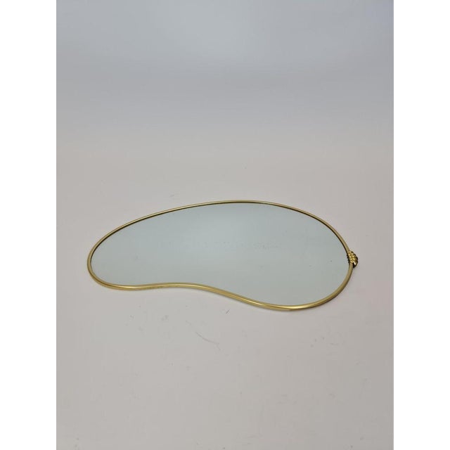 Metal Mid-Century German Asymmetric Brass Wall Mirror, 1960s For Sale - Image 7 of 10