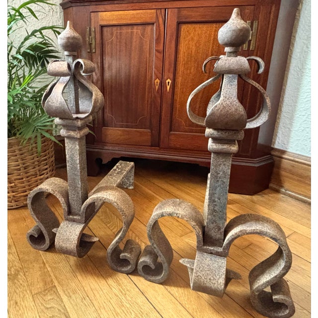 Early 19th Century French Forged Iron Andirons - A Pair For Sale - Image 12 of 12