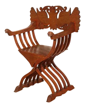Anglo-Indian Savonarola-Type Brass Inlaid Armchair