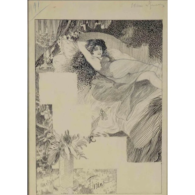 Woman, Original Drawing, Mid-20th Century For Sale - Image 3 of 3