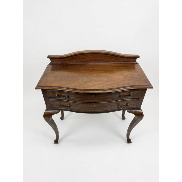 Bow-Fronted Side Table with Gallery, Early 20th Century For Sale - Image 3 of 6
