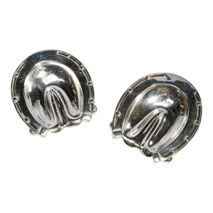 Rare Pair Sampson Mordan Antique Victorian English Sterling Silver Horse Equestrian Trinket Dish Catchall