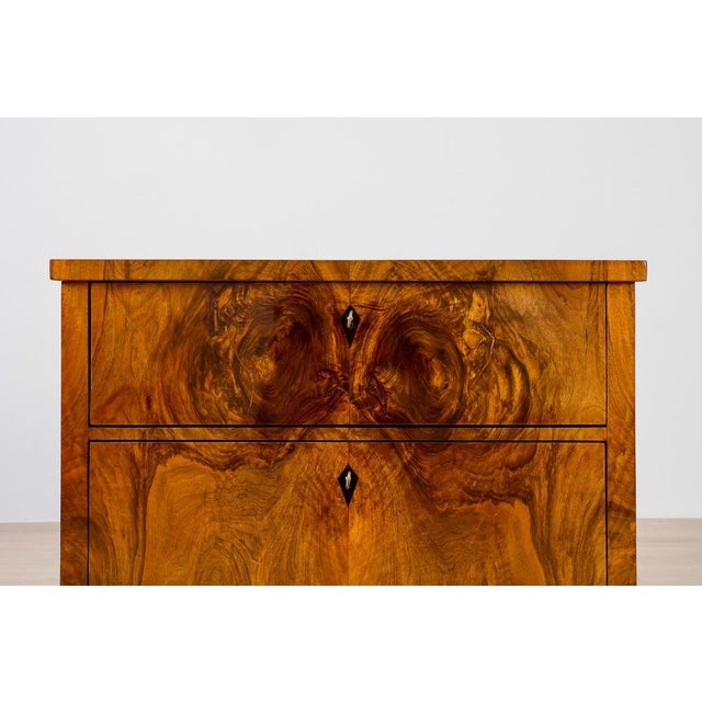 Biedermeier Style French Polished Walnut Commodes, Germany, Set of 2 For Sale - Image 9 of 15