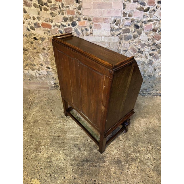Vintage Jacobean Carved Oak Secretaire, 1920 For Sale - Image 18 of 18