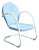 Mid 20th Century Art Deco Blue Steel Metal Patio Chair For Sale